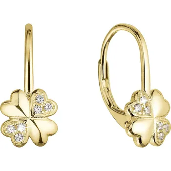 Náušnice EVOLUTION GROUP CZ Pozlacené stříbrné náušnice čtyřlístky - 11502.1
