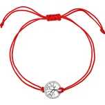 EVOLUTION GROUP CZ Červený náramek proti uhranutí stříbrný strom života - 13021.3