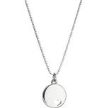 EVOLUTION GROUP CZ Stříbrný náhrdelník s přívěskem placička se srdíčkem - 62006
