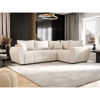 Sedací souprava Rohová sedací souprava LUKAVA - světle béžová, pravý roh