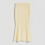 Reserved - Úpletová midi sukně - světle žlutá - 459JQ-10X - 459JQ-10X-S