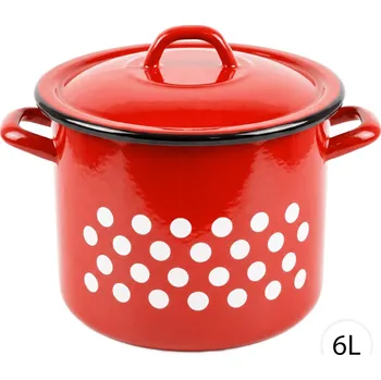 Hrnec Perfect Home Smaltovaný hrnec s pokličkou PUNTÍKY 6L, 70212