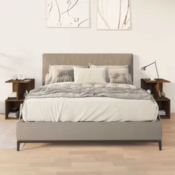 Noční stolek vidaXL Noční stolky 2 ks 35x35x55 cm kompozitní dřevo [806359] Barva: hnědý dub