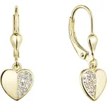EVOLUTION GROUP CZ Pozlacené stříbrné náušnice visací srdce - 11472.1