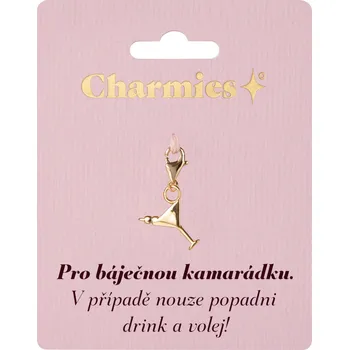 Party dekorace Zlatý přívěsek drinku - Báječná kamarádka