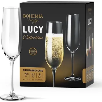Sklenice BOHEMIA PRESTIGE LUCY SKLENICE NA ŠAMPAŇSKÉ 270ML SADA 6KS