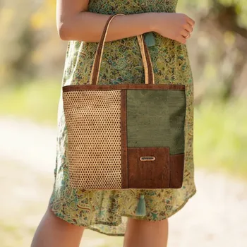 Kabelka ELENCO Korková dámská kabelka přes rameno 825MS zelená