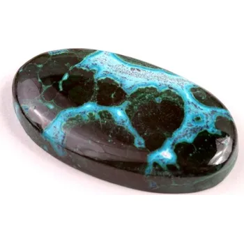 Korálek Kabošon Malachite Chrysocolla č.281 (31x18x5mm)