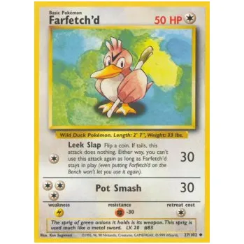 Karetní hra Pokémon BS 027/102 Farfetch'd - Base Set Stav: Good