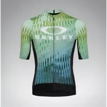 Cyklistické oblečení Oakley Icon Training pánský dres krátký rukáv Green Glitch Print vel. M