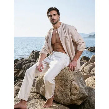 Pánské kalhoty Sinsay - Chino jogger kalhoty - krémová - 534HS-01X - 534HS-01X-28