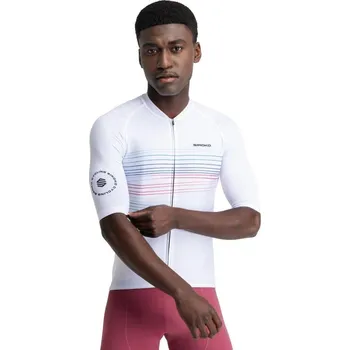 Cyklistické oblečení SIROKO Pánský cyklistický dres s krátkým rukávem M2 Loud BÍLÁ