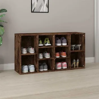 Botník vidaXL Lavice s botníkem 103 x 30 x 55 cm kompozitní dřevo [803296] Barva: kouřový dub