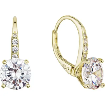 Náušnice EVOLUTION GROUP CZ Pozlacené stříbrné náušnice se zirkony - 11451.1