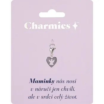 Party dekorace Stříbrný přívěsek srdce - Maminky