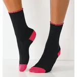 Blancheporte Sada 5 párů ponožek s kontrastními detaily černá 35-38