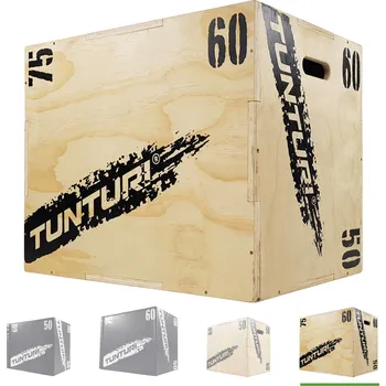 TUNTURI Plyometrická bedna dřevěná TUNTURI Plyo Box 50/60/75 cm ČERNÁ