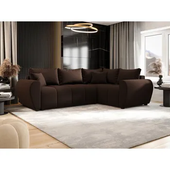 Sedací souprava Rohová sedačka LUKAVA - hnědá, pravý roh