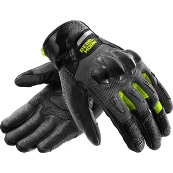 Moto rukavice Rukavice na motorku Rebelhorn Defender černo-šedo-fluo žluté