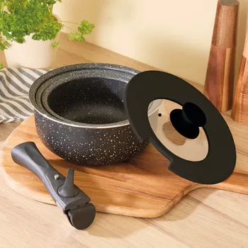 Hrnec 3Pagen 3 stohovatelné hrnce Průměr 17,5 cm, průměr 19,5 cm, průměr 21,5 cm.