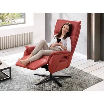 Křeslo LINA LOUNGE relaxační kožené polohovací křeslo s funkcí 3- motorovou s kardiováhou