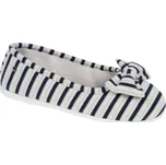 Ergonomické velurové baleríny s mašlí Isotoner® bílá/modrá 36