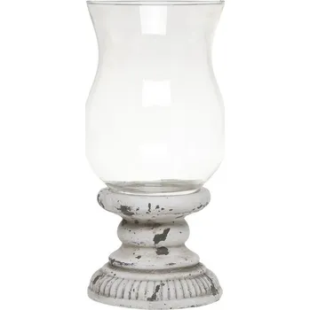 Svícen Šedý antik dekorační svícen Frejus - Ø 14*20 cm