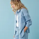 Džínová košile ve volném střihu, pro malou postavu sepraná modrá 36