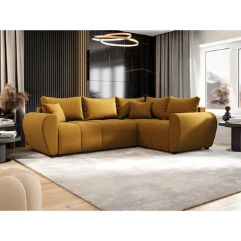 Sedací souprava Rohová sedací souprava LUKAVA - žlutá, pravý roh