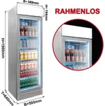 G.Gastro Lednice na nápoje - 345L - bezrámový design - 1 skleněné dveře & reklamní displej