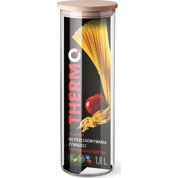 Dóza na potraviny THERMO THERMO NÁDOBA NA POTRAVINY S DŘEVĚNÝM VÍKEM 1,8L