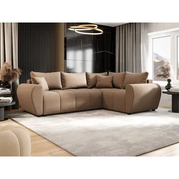 Sedací souprava Rohová sedací souprava LUKAVA - hnědá, pravý roh