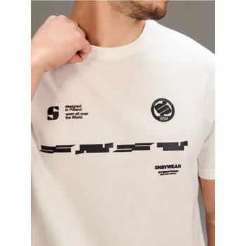 Pánské tričko Sinsay - Bavlněné tričko s krátkým rukávem - krémová - 249HL-01X - 249HL-01X-L