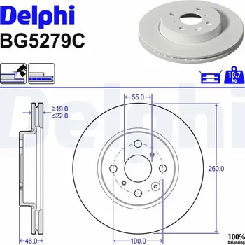 Brzdový kotouč Brzdový kotouč DELPHI BG5279C