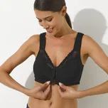 Stahující podprsenka se zapínáním vpředu, bez kostic černá 95F