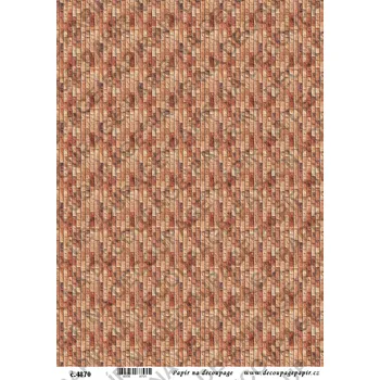 Výtvarný papír Rýžový papír, soft papír na decoupage - Cihly na domečky - KB4870 Materiál: Soft, Rozměr: A4