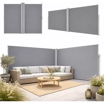 Markýza Boční výsuvná markýza LUARO 180 × 620 cm, šedá