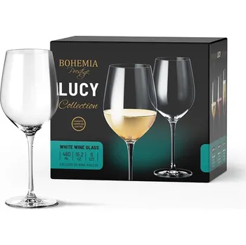 Sklenice BOHEMIA PRESTIGE LUCY SKLENICE NA BÍLÉ VÍNO 480ML SADA 6KS