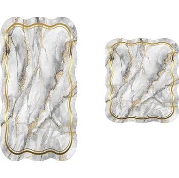 Koupelnová předložka Šedé/ve zlaté barvě koupelnové předložky v sadě 2 ks 60x100 cm – Foutastic ID_1905022