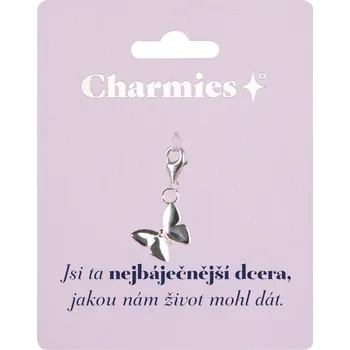 Party dekorace Stříbrný přívěsek motýlka - Báječná dcera