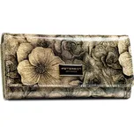dámská lakovaná kožená peněženka s květinovým vzorem Barva: Zlatá