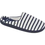 Ergonomické velurové pantofle Isotoner® bílá/modrá 38