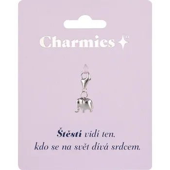 Party dekorace Stříbrný přívěsek slona - Štěstí vidí ten…