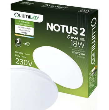 LED stropní plafon 18W NOTUS 2 Round IP44 33 cm LUMILED