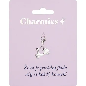 Party dekorace Stříbrný přívěsek motorky - Život je jízda