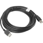 LANBERG Kabel USB 2.0 USB A zásuvka,USB A vidlice zlacený 5m černá