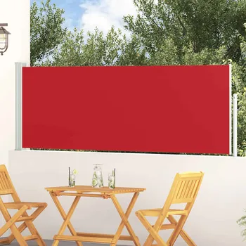 Markýza vidaXL Zatahovací boční markýza/zástěna na terasu 100 x 300 cm [48375] Barva: Červená