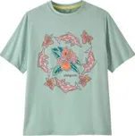 Patagonia Capilene Silkweight T-Shirt Kid Riverbloom: Thin Ice zelená XXL