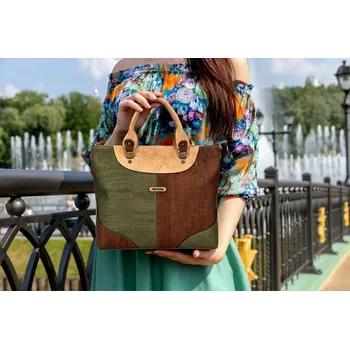 Kabelka ELENCO Korková dámská kabelka do ruky 811MS zelená