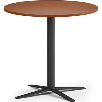 Konferenční stolek Konferenční stolek AURA, průměr 60 cm, černá podnož, třešeň